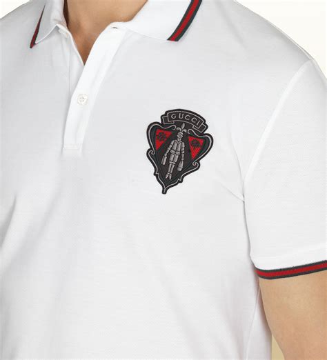 gucci polo black and white|white Gucci polo shirts.